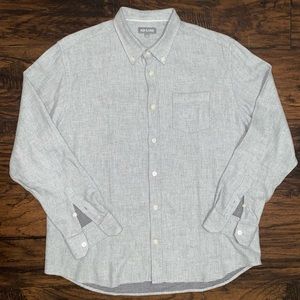 Ash & Erie Standard Fit Dress Shirt Long Sleeve Gray Mens Size Large